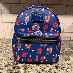 Loungefly Disney Rescue Rangers AOP Mini Backpack NWT